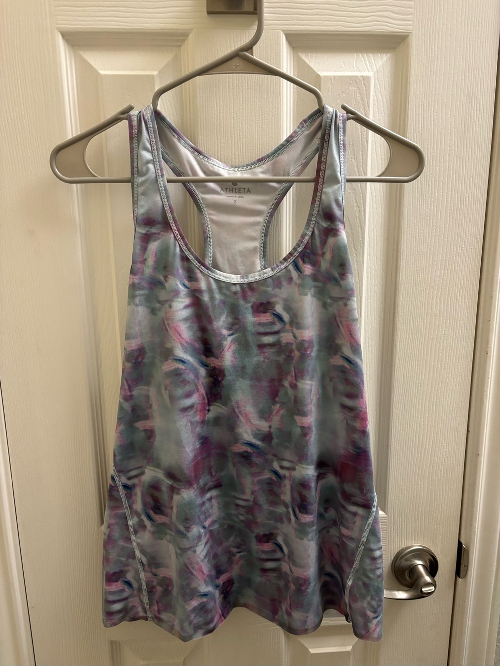 Athleta Lavender Multi Watercolor Racerback Tank